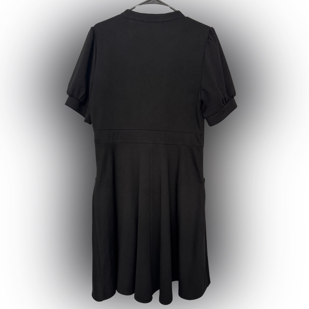 Black Fit & Flare Dress w/ Pockets & Hidden Zipper | XL - Picture 3 of 3